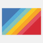 Farbige 70er 80er Retro Streifen Geschenkpapier Set (Vorderseite 3)