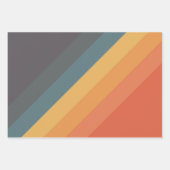 Farbige 70er 80er Retro Streifen Geschenkpapier Set (Vorderseite 2)