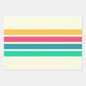 Farbige 70er 80er Retro Streifen Geschenkpapier Set (Vorderseite 3)