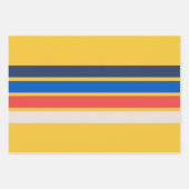 Farbige 70er 80er Retro Streifen Geschenkpapier Set (Vorderseite 2)