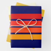Farbige 70er 80er Retro Streifen Geschenkpapier Set (Beispiel)