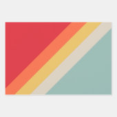 Farbige 70er 80er Retro Streifen Geschenkpapier Set (Vorderseite 2)