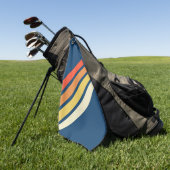 Farbige 70er 80er Retro Streifen Golfhandtuch (Gras)