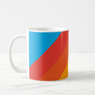 Farbige 70er 80er Retro Streifen Kaffeetasse