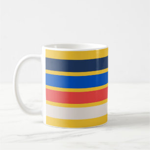 Farbige 70er 80er Retro Streifen Kaffeetasse