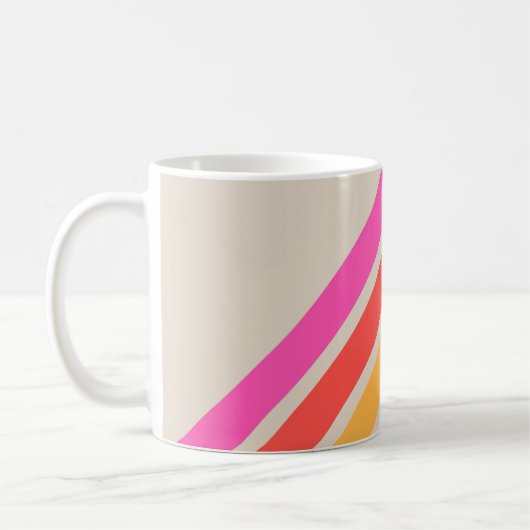 Farbige 70er 80er Retro Streifen Kaffeetasse (Links)