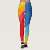 Farbige 70er 80er Retro Streifen Leggings (Rückseite)