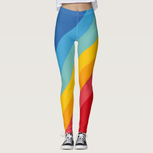 Farbige 70er 80er Retro Streifen Leggings