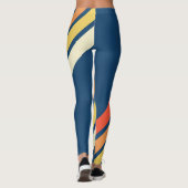Farbige 70er 80er Retro Streifen Leggings (Rückseite)