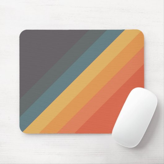 Farbige 70er 80er Retro Streifen Mousepad (Mit Mouse)