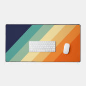 Farbige 70er 80er Retro Streifen Schreibtischunterlage (Tastatur & Maus)