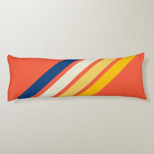 Farbige 70er 80er Retro Streifen Seitenschläferkissen (Rückseite)