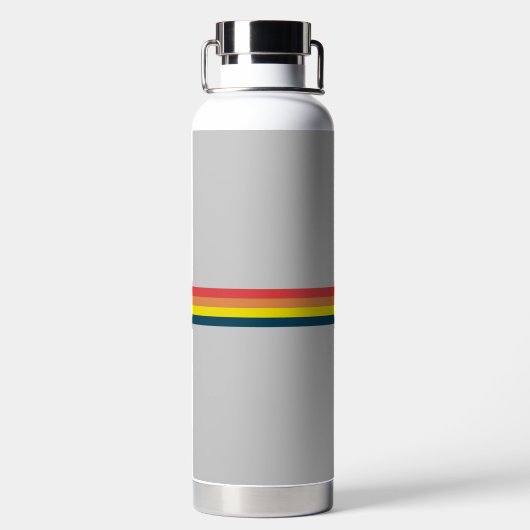 Farbige 70er 80er Retro Streifen Trinkflasche (Rückseite)