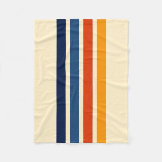 Farbige 70er Retro Streifen Fleecedecke (Vorderseite)