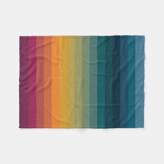 Farbige 70er Retro Streifen Fleecedecke (Vorderseite (Horizontal))