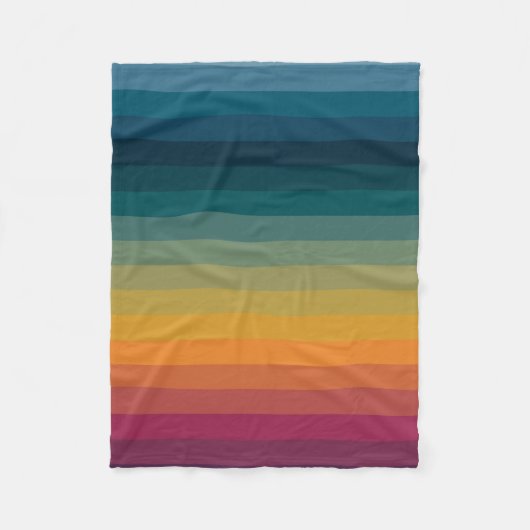 Farbige 70er Retro Streifen Fleecedecke (Vorderseite)