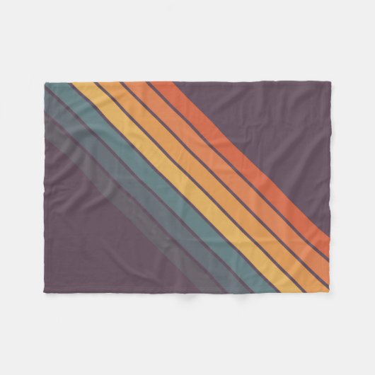 Farbige 70er Retro Streifen Fleecedecke (Vorderseite (Horizontal))