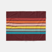 Farbige 70er Retro Streifen Fleecedecke (Vorderseite (Horizontal))