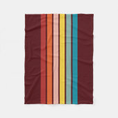Farbige 70er Retro Streifen Fleecedecke (Vorderseite)