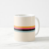 Farbige 70er Retro Streifen Kaffeetasse (VorderseiteRechts)