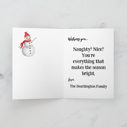 ** Farbige 9 AP97 Whimsical Christmas Girl Geschen Dankeskarte (Innenseite)