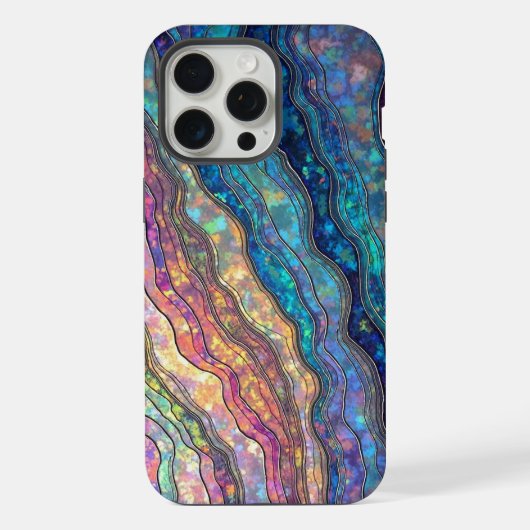 Farbige Abalone-Wellen iPhone Hülle (Rückseite)