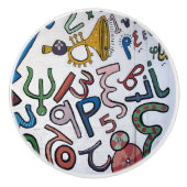 Farbige ABC Keramik Pull Keramikknauf (Vorderseite)