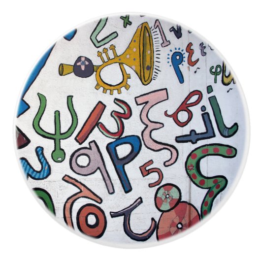 Farbige ABC Keramik Pull Keramikknauf (Vorderseite)