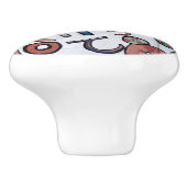 Farbige ABC Keramik Pull Keramikknauf (Seitenansicht)