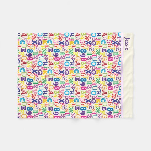 Farbige ABCs und 123 Fleecedecke (Vorderseite (Horizontal))