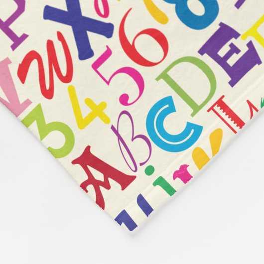 Farbige ABCs und 123 Fleecedecke (Ecke)