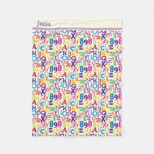 Farbige ABCs und 123 Fleecedecke (Vorderseite)