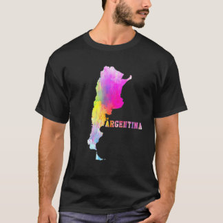 Farbige Abgeschiedene argentinische Landkarte mit  T-Shirt