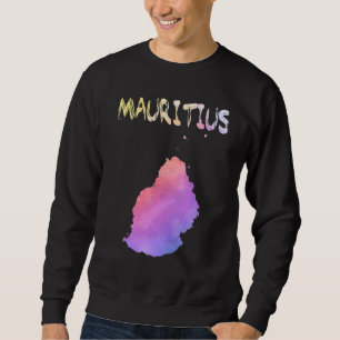 Farbige Abgeschiedene Mauritius-Karte in Wasserfar Sweatshirt