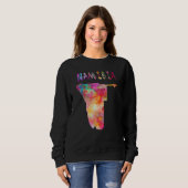 Farbige Abgeschiedene Namibia Karte in Aquarellfar Sweatshirt (Vorne ganz)