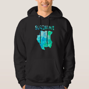 Farbige Abgeschiedene Suriname-Karte in Aquarellfa Hoodie