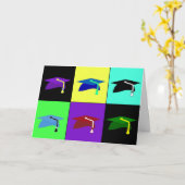 Farbige Abschluss-Karte für Mortarboard-Karten Karte (Gelbe Blume)