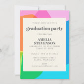 Farbige Abstrakt geometrische Graduierungspartei Einladung (Vorderseite)