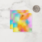 Farbige Abstrakt handgeschriebene Monogramm-Vorlag Mitteilungskarte (Vorderseite/Rückseite Beispiel)