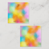 Farbige Abstrakt handgeschriebene Monogramm-Vorlag Mitteilungskarte (Vorne/Hinten)