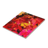 Farbige, abstrakt rosa, orangefarbene Herbstblätte Fliese (Seite)