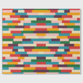 Farbige Abstrakte 70er 80er Retro Muster Geschenkpapier (Flach)