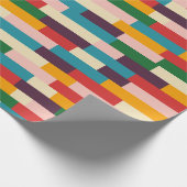 Farbige Abstrakte 70er 80er Retro Muster Geschenkpapier (Ecke)