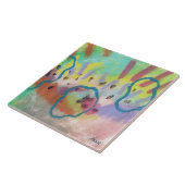 Farbige Abstrakte Acrylmalerei Fliese (Seite)