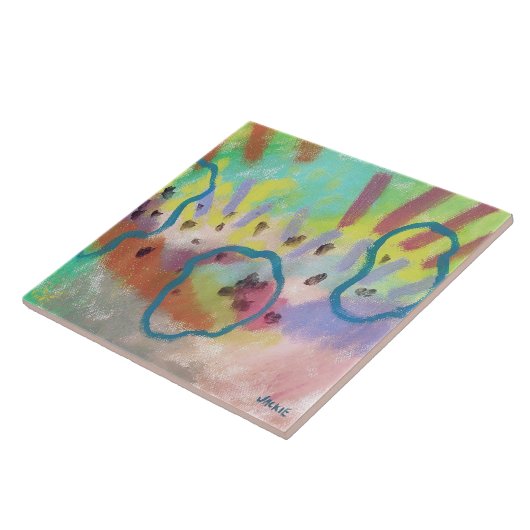 Farbige Abstrakte Acrylmalerei Fliese (Seite)