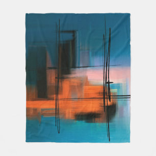 Farbige abstrakte Acrylmalerei. Surreal Landschaft Fleecedecke