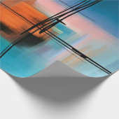 Farbige abstrakte Acrylmalerei. Surreal Landschaft Geschenkpapier (Ecke)