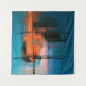 Farbige abstrakte Acrylmalerei. Surreal Landschaft Wandteppich (Vorderseite (Horizontal))