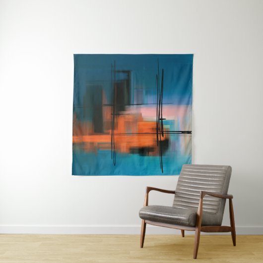 Farbige abstrakte Acrylmalerei. Surreal Landschaft Wandteppich (Beispiel)