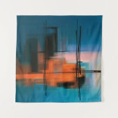 Farbige abstrakte Acrylmalerei. Surreal Landschaft Wandteppich (Vorderseite)